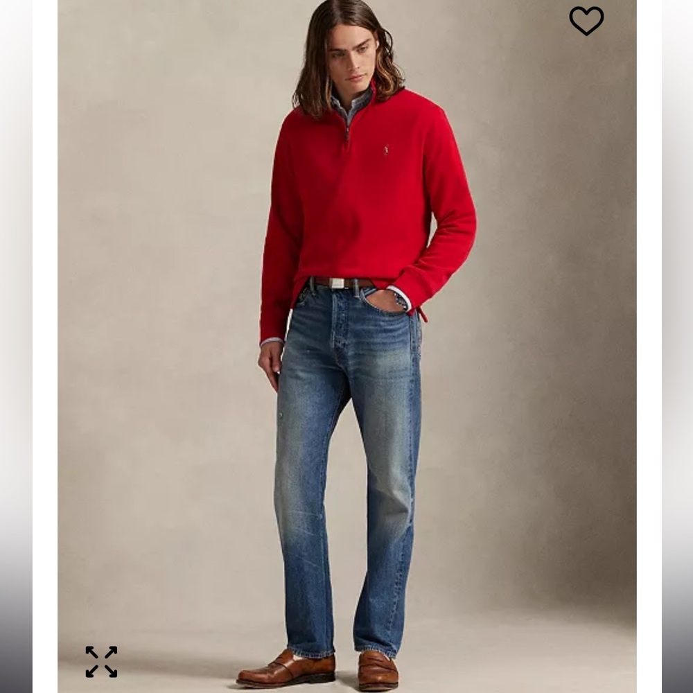 Polo by Ralph Lauren Men's Vibrant Red Zip-Up Sweater